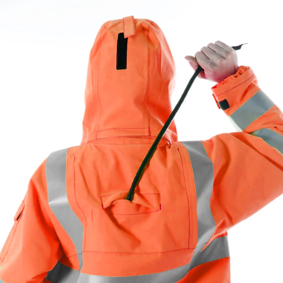 PRO ARC FR/ARC CAT 3 CSA Breathable High Visibility Rainwear Bomber Jacket Orange/Navy