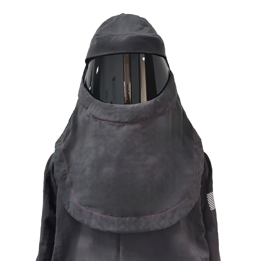 HIGH VOLTAGE 75 CAL PY75H SWITCH SUIT FIXED SHIELD HOOD/SHROUD GREY PYRAD® Fabric by GORE-TEX LABS