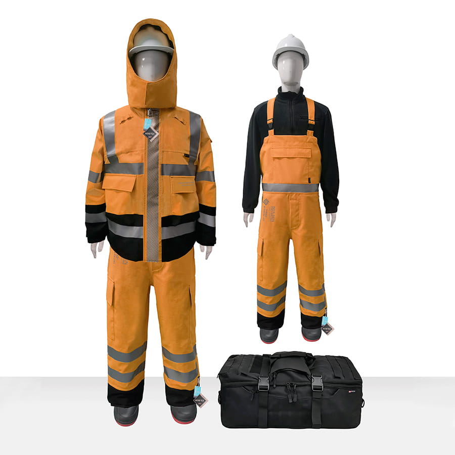 EXTREME GORE-TEX PYRAD® CAT 3 CSA FR/ARC Rated Kit Includes Coat and Bib Trouser with Kit Bag Orange/Black