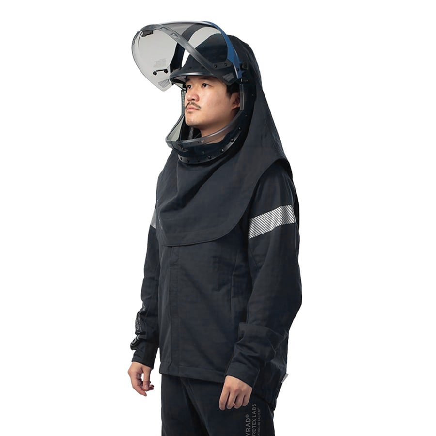 HIGH VOLTAGE 75 CAL PY75H SWITCH SUIT LIFT SHIELD HOOD/SHROUD GREY PYRAD® Fabric by GORE-TEX LABS