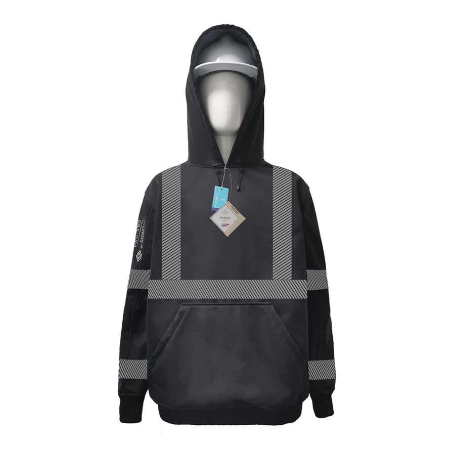 Neilsen FR/ARC Rated Hi-Vis Black Softshell Fleece Hoody made with PYRAD® WINDSTOPPER® Fabric by GORE-TEX LABS