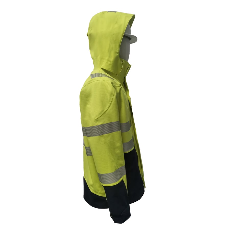 PRO ARC FR/ARC CAT 3 CSA Executive Coat Breathable High Visibility Rainwear Yellow/Navy