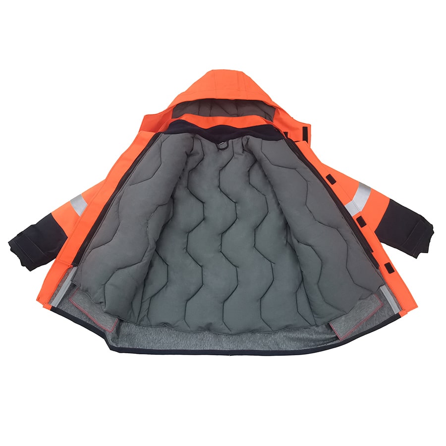 PRO ARC FR/ARC CAT 3 CSA -60 Arctic Thermal Protection High Visibility Rainwear/Outerwear Coat Orange/Navy