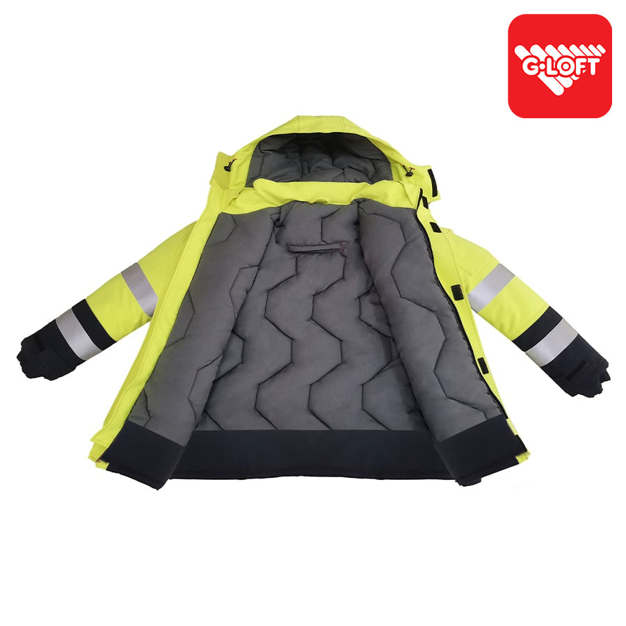 PRO ARC FR/ARC CAT 3 CSA -60 Arctic Thermal Protection High Visibility Rainwear/Outerwear Coat Yellow/Navy