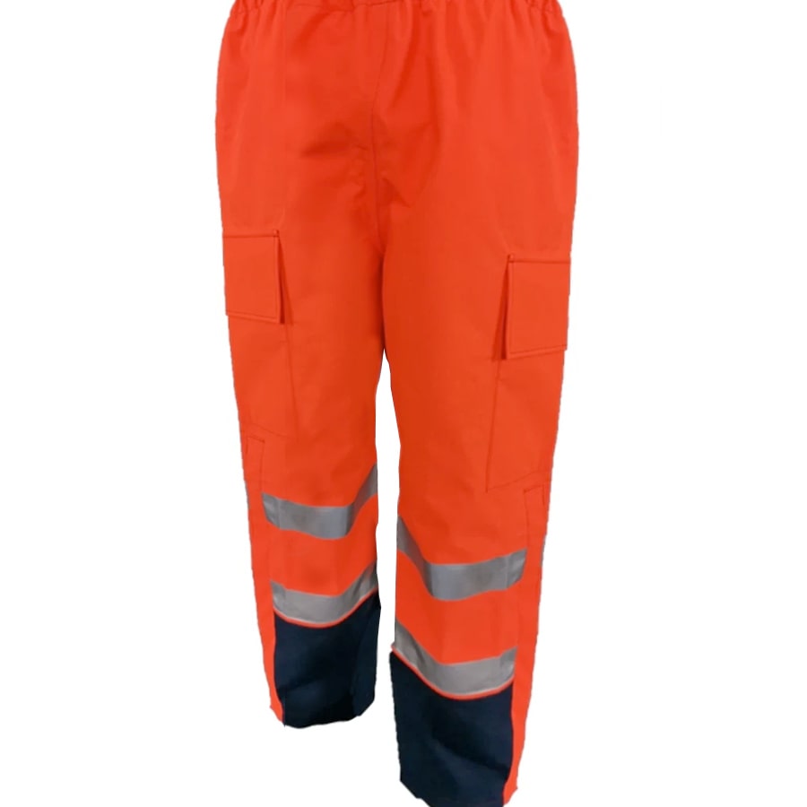 PRO ARC FR/ARC CAT 3 CSA Breathable High Visibility Rainwear Bib Trouser Orange/Navy