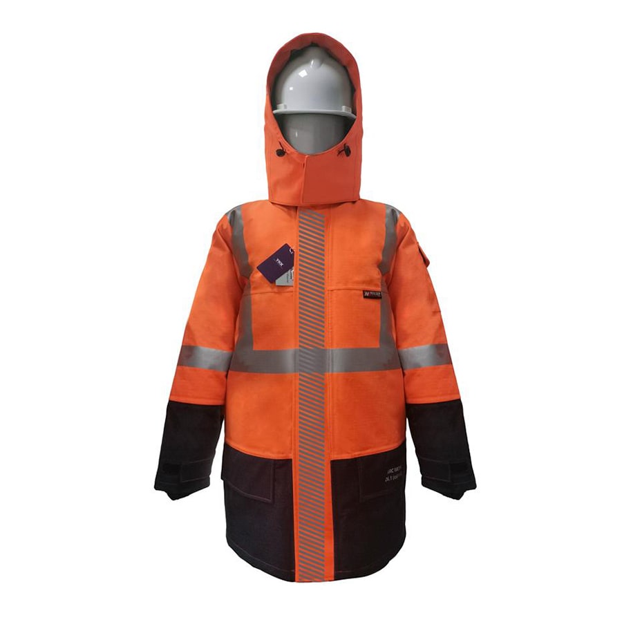 PRO ARC FR/ARC CAT 3 CSA Breathable High Visibility Rainwear Coat Orange/Navy