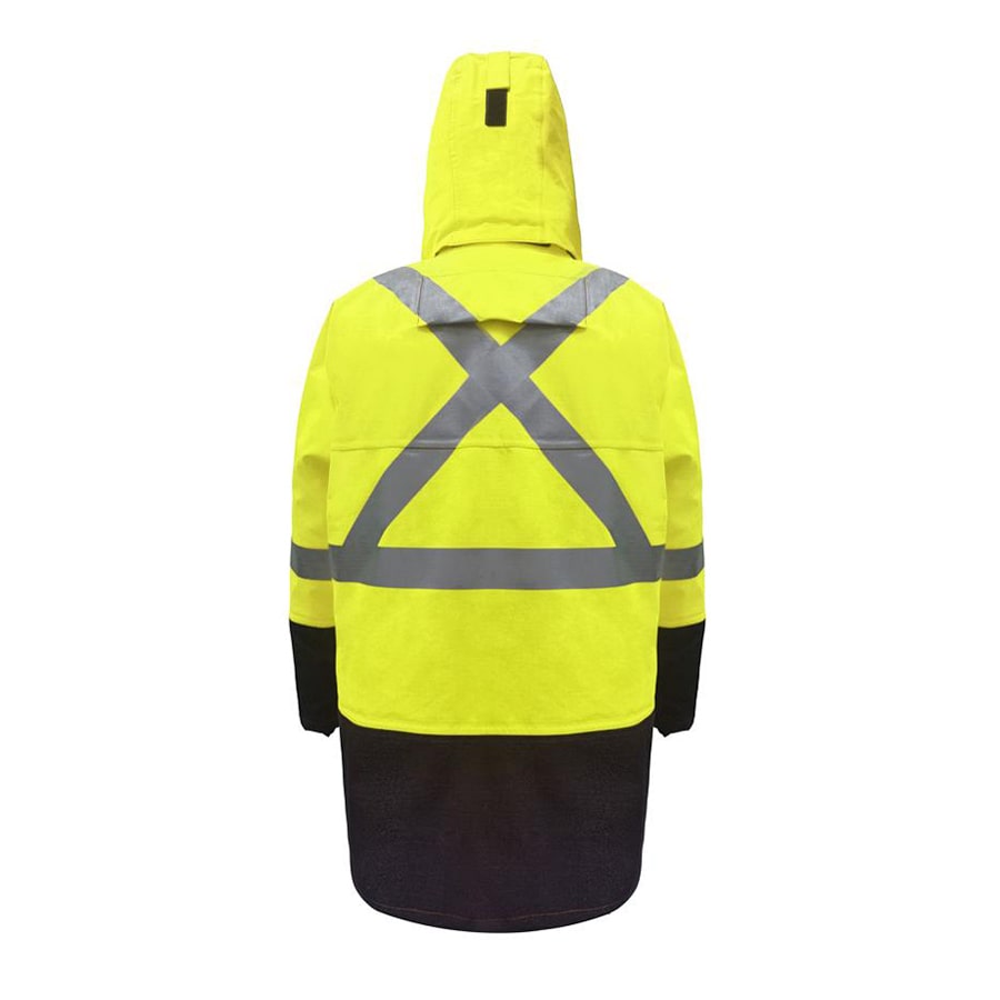 PRO ARC FR/ARC CAT 3 CSA Breathable High Visibility Rainwear Coat Yellow/Navy