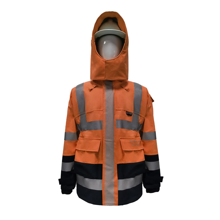 PRO ARC FR/ARC CAT 3 CSA Breathable High Visibility Rainwear Ladies Coat Yellow/Navy