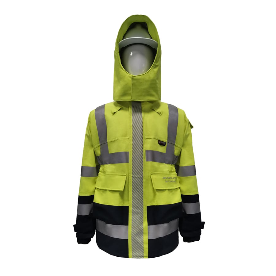 PRO ARC FR/ARC CAT 3 CSA Breathable High Visibility Rainwear Ladies Coat Orange/Navy