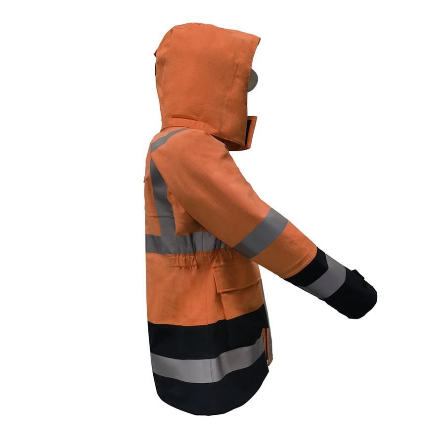 PRO ARC FR/ARC CAT 3 CSA Breathable High Visibility Rainwear Ladies Coat Yellow/Navy