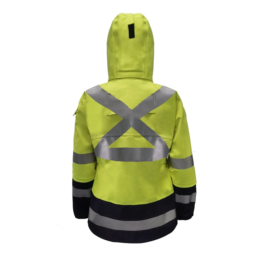 PRO ARC FR/ARC CAT 3 CSA Breathable High Visibility Rainwear Ladies Coat Orange/Navy