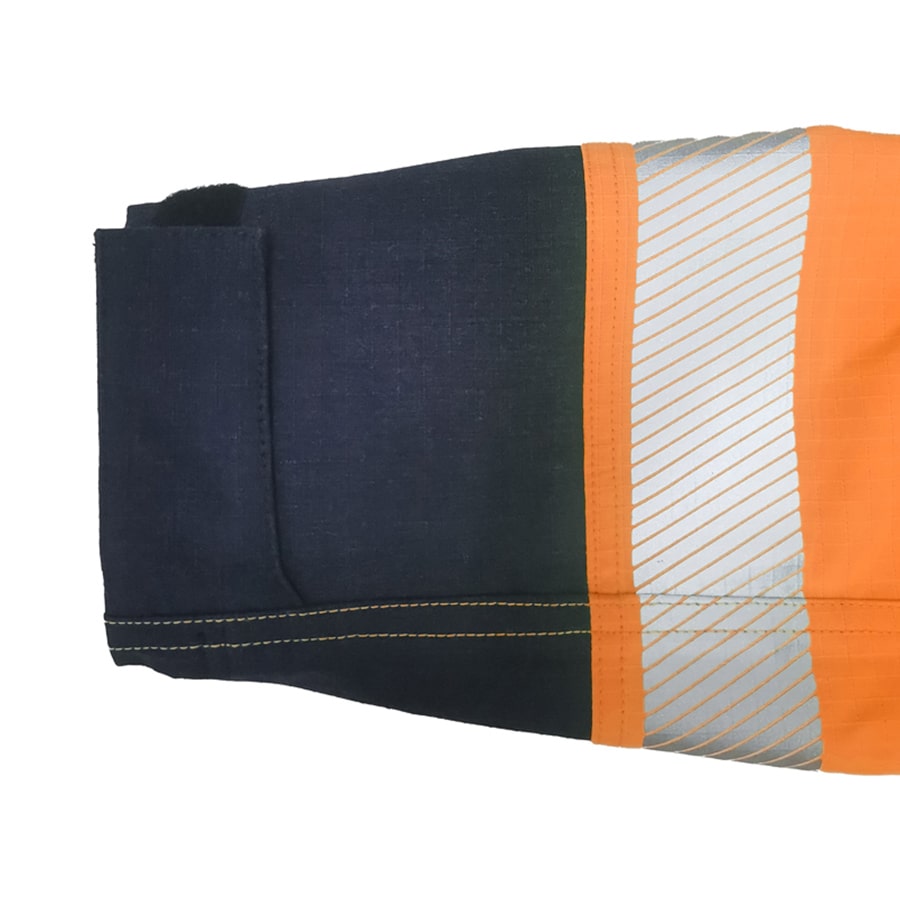 PRO ARC FR/ARC CAT 3 CSA Shuttle Jacket Breathable High Visibility Rainwear Orange/Navy