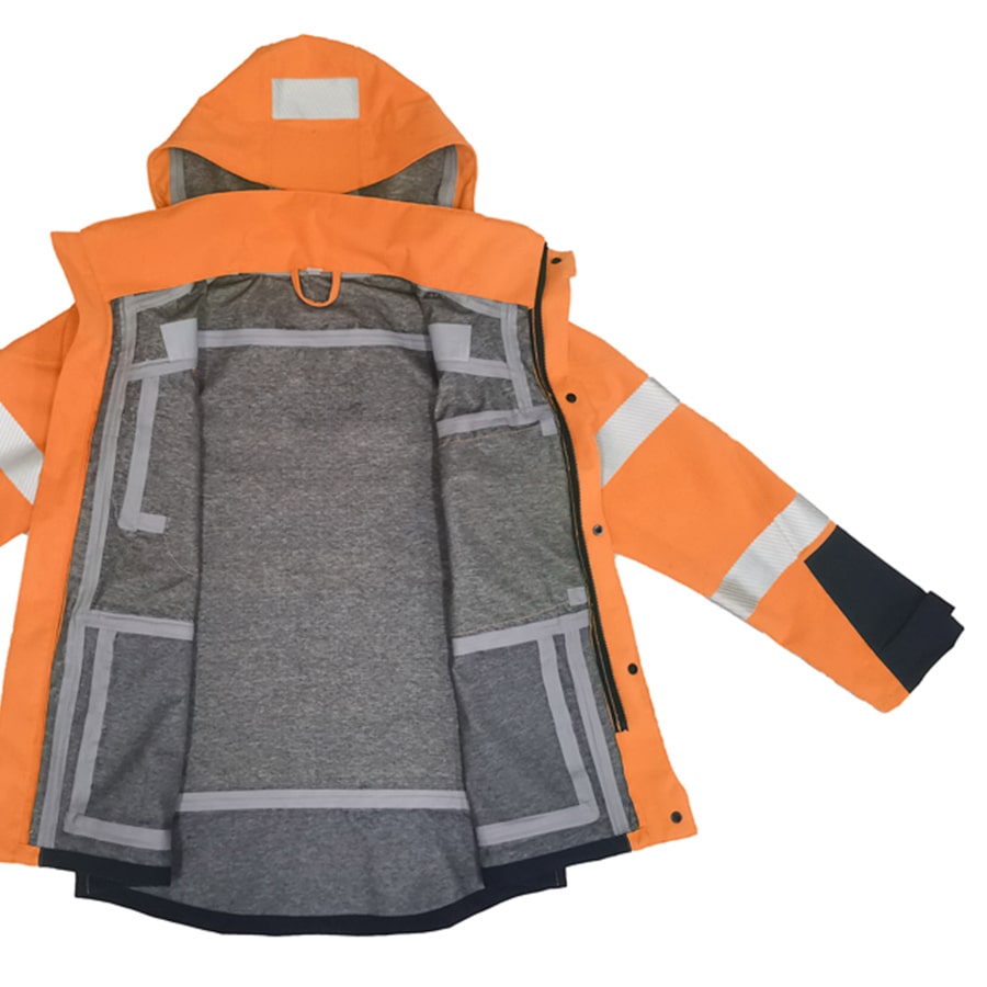 PRO ARC FR/ARC CAT 3 CSA Executive Coat Breathable High Visibility Rainwear Orange/Navy