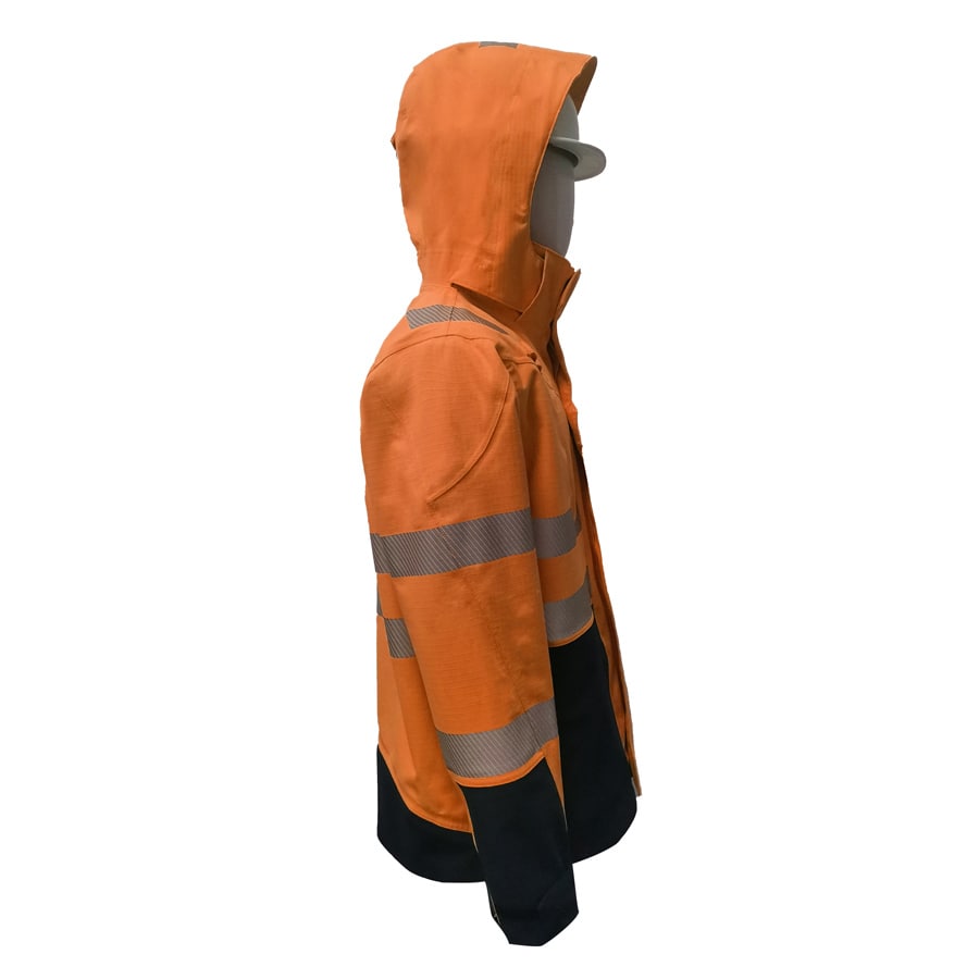PRO ARC FR/ARC CAT 3 CSA Executive Coat Breathable High Visibility Rainwear Orange/Navy