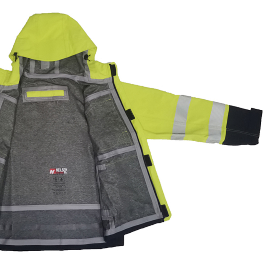 PRO ARC FR/ARC CAT 3 CSA Shuttle Jacket Breathable High Visibility Rainwear Yellow/Navy