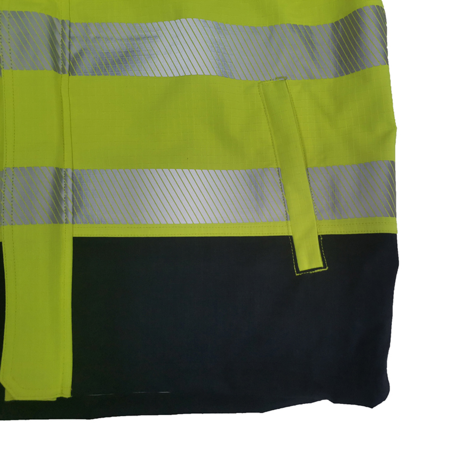 PRO ARC FR/ARC CAT 3 CSA Shuttle Jacket Breathable High Visibility Rainwear Yellow/Navy
