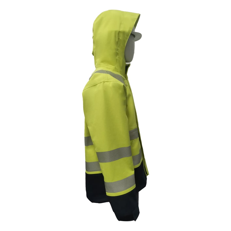 PRO ARC FR/ARC CAT 3 CSA Shuttle Jacket Breathable High Visibility Rainwear Yellow/Navy
