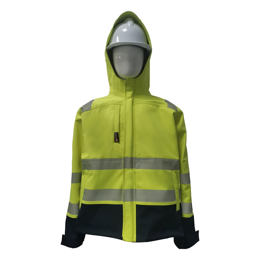 PRO ARC FR/ARC CAT 3 CSA Shuttle Jacket Breathable High Visibility Rainwear Yellow/Navy