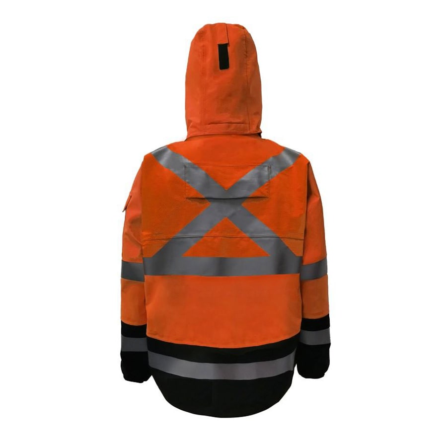 PRO ARC FR/ARC CAT 3 CSA -60 Arctic Thermal Protection High Visibility Rainwear/Outerwear Coat Orange/Navy