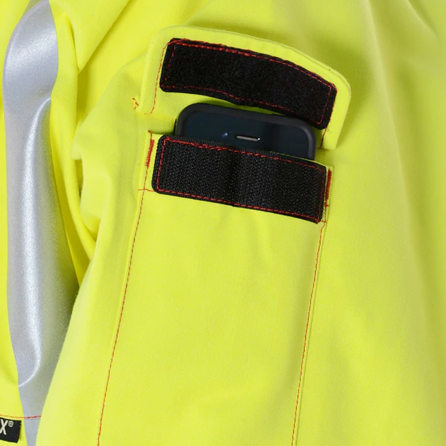 PRO ARC FR/ARC CAT 3 CSA Breathable High Visibility Rainwear Bomber Jacket Yellow/Navy