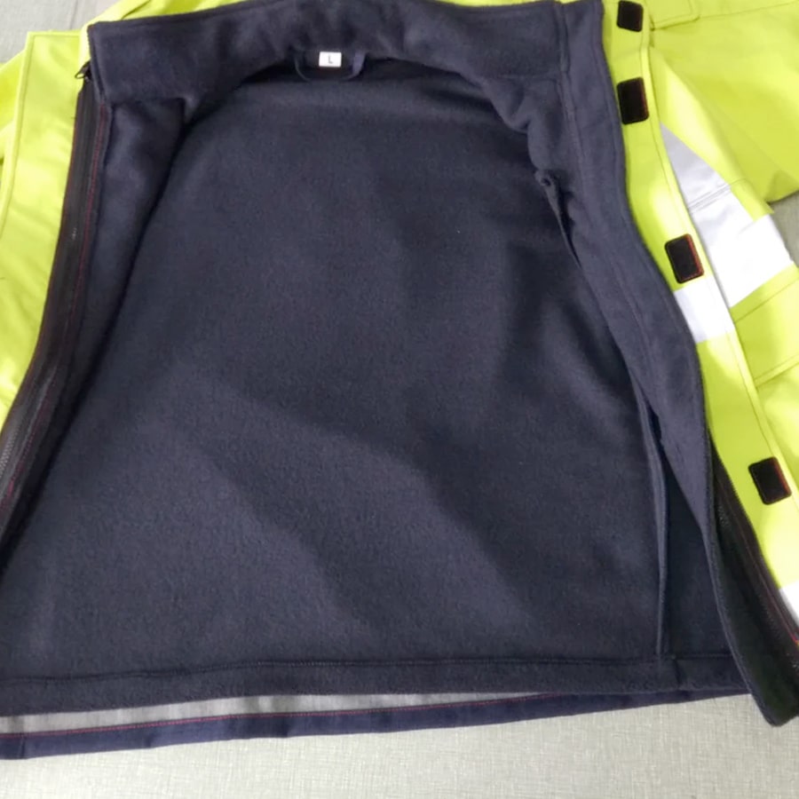 PRO ARC FR/ARC CAT 3 CSA Breathable High Visibility Rainwear Trench Coat Yellow/Navy