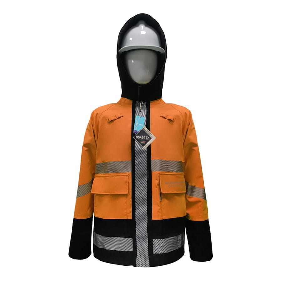 GORE-TEX-PYRAD-4SEASON-CAT-3-FR-ARC-Rated-Breathable-High-Visibility-Rainwear-Coat-Orange-Black