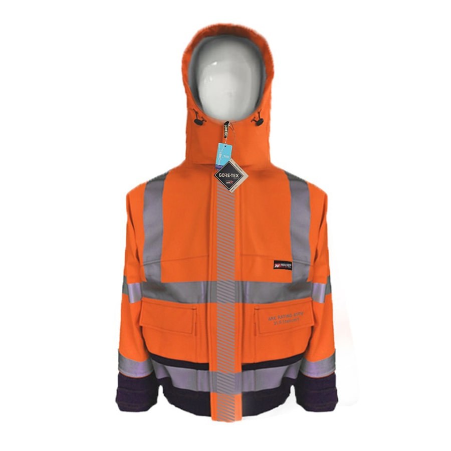 GORE-TEX-PYRAD-EXTREME-CAT-3-FR-ARC-Rated-Breathable-High-Visibility-Rainwear-Bomber-Jacket-Orange-Black4