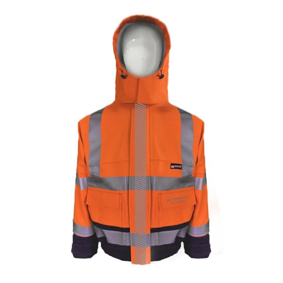 PRO-ARC-FR-ARC-CAT-3-CSA-Breathable-High-Visibility-Rainwear-Coat-Orange-Navy