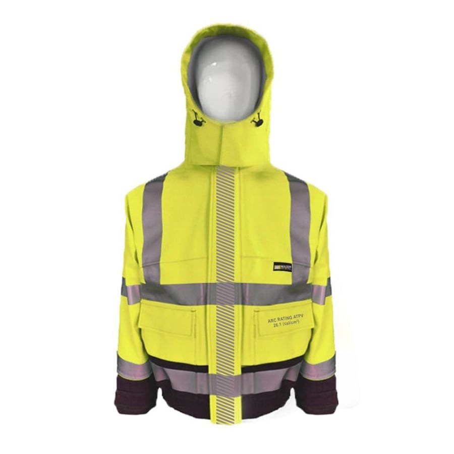 PRO-ARC-FR-ARC-CAT-3-CSA-Breathable-High-Visibility-Rainwear-Coat-Yellow-Navy
